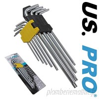US Pro Tools T10 T50 2236 Lot de 9 clés Torx étoile extra longues B07QLR7BF8